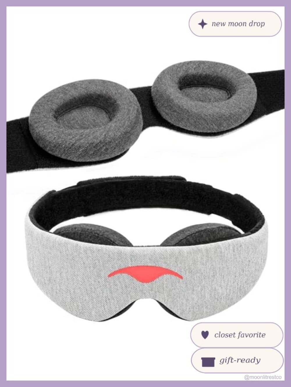 Maximum Blackout Sleep Mask Adjustable Detachable Eye Cups Zero Pressure